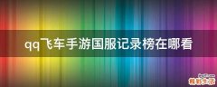 qq飞车手游国服记录榜在哪看