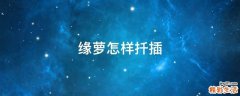 缘萝怎样扦插