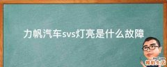 力帆汽车svs灯亮是什么故障
