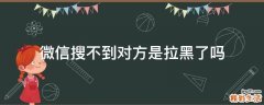 微信搜不到对方是拉黑了吗