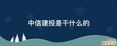 中信建投是干什么的
