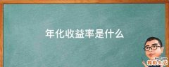 年化收益率是什么