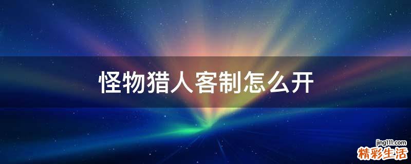 怪物猎人客制怎么开
