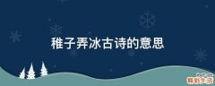 稚子弄冰古诗的意思