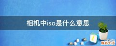 相机中iso是什么意思