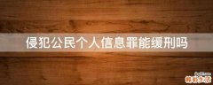 侵犯公民个人信息罪能缓刑吗