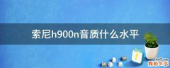 索尼h900n音质什么水平