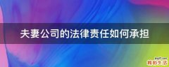 夫妻公司的法律责任如何承担