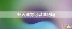 冬天睡觉可以减肥吗