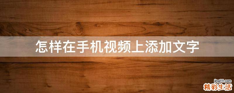 怎样在手机视频上添加文字