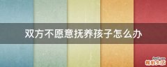 双方不愿意抚养孩子怎么办