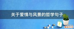 關(guān)于愛(ài)情與風(fēng)景的哲學(xué)句子