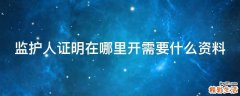 监护人证明在哪里开需要什么资料