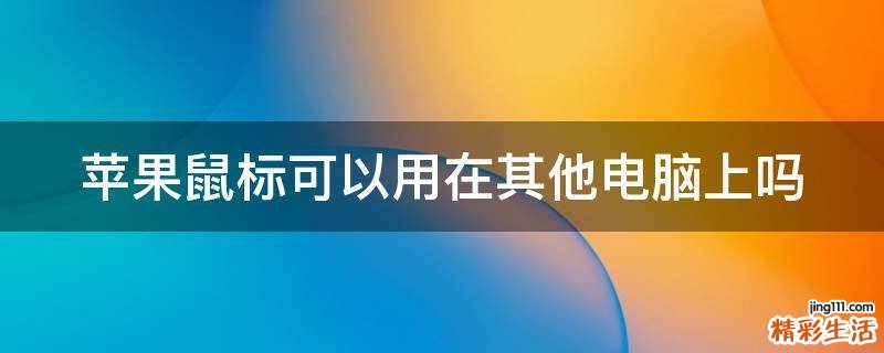 苹果鼠标可以用在其他电脑上吗