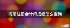 海南注册会计师成绩怎么查询