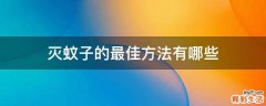 灭蚊子的最佳方法有哪些