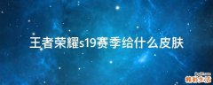 王者荣耀s19赛季给什么皮肤