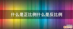 什么是正比例什么是反比例