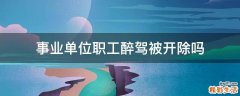 事业单位职工醉驾被开除吗