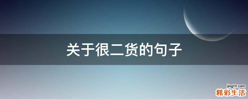 关于很二货的句子