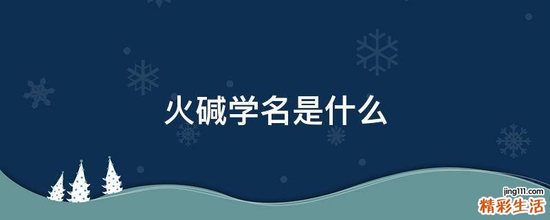 火堿學(xué)名是什么