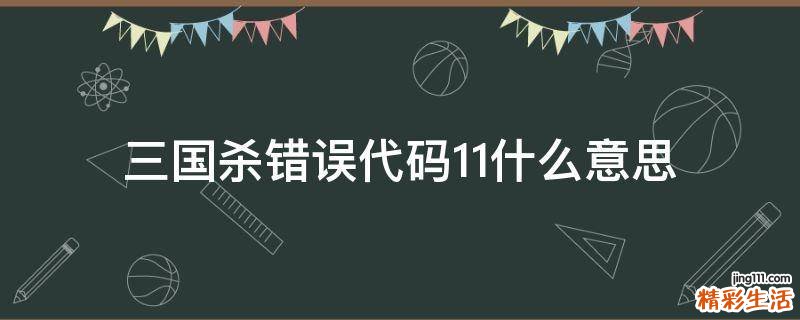 三国杀错误代码11什么意思