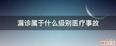 漏诊属于什么级别医疗事故