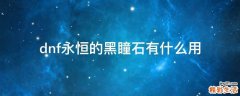 dnf永恒的黑瞳石有什么用