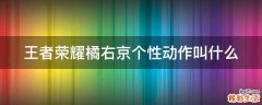 王者荣耀橘右京个性动作叫什么