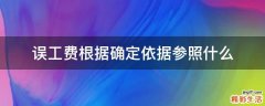 误工费根据确定依据参照什么