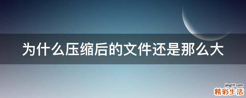 为什么压缩后的文件还是那么大