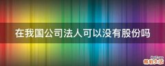 在我国公司法人可以没有股份吗