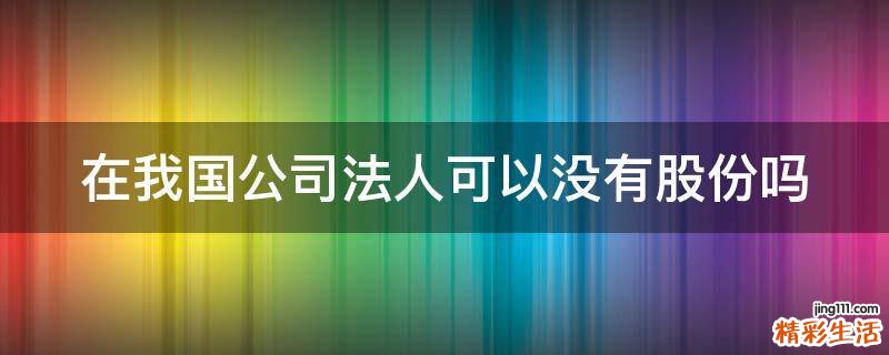 在我國公司法人可以沒有股份嗎