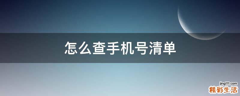 怎么查手机号清单