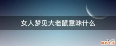 女人梦见大老鼠意味什么