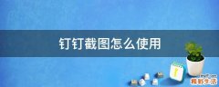 钉钉截图怎么使用