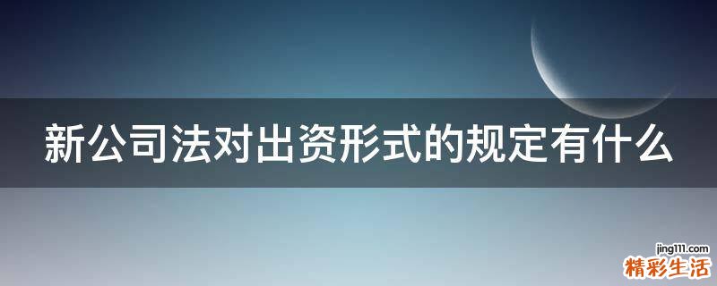 新公司法對出資形式的規(guī)定有什么