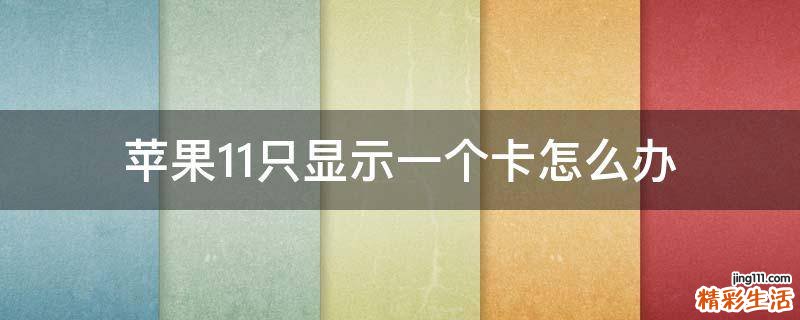 苹果11只显示一个卡怎么办