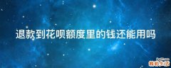 退款到花呗额度里的钱还能用吗