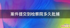 案件提交到检察院多久批捕