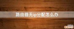 路由器无ip分配怎么办