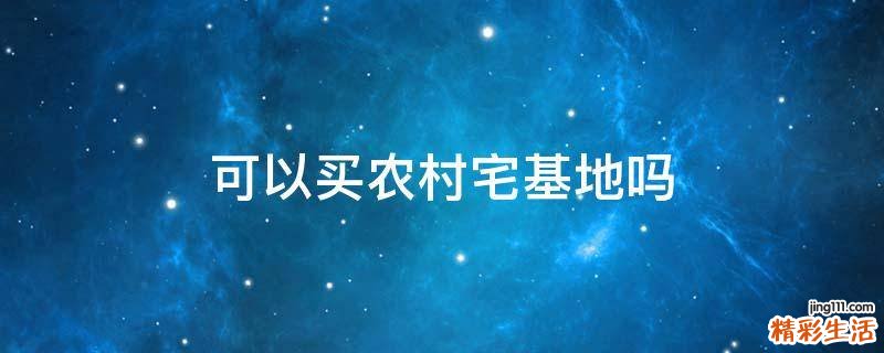 可以买农村宅基地吗