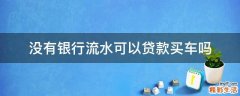 没有银行流水可以贷款买车吗