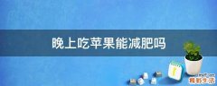 晚上吃苹果能减肥吗