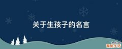 关于生孩子的名言