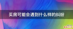 买房可能会遇到什么样的纠纷