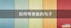 如何夸老板的句子