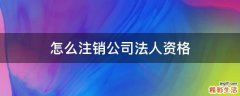 怎么注销公司法人资格