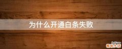 为什么开通白条失败