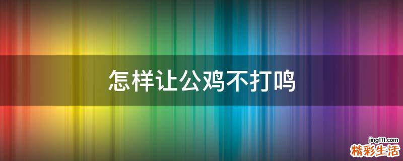 怎样让公鸡不打鸣